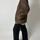Leather minimal jacket | Dark brown