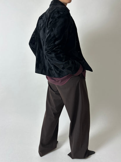 Tonal camo velvet jacket | Black