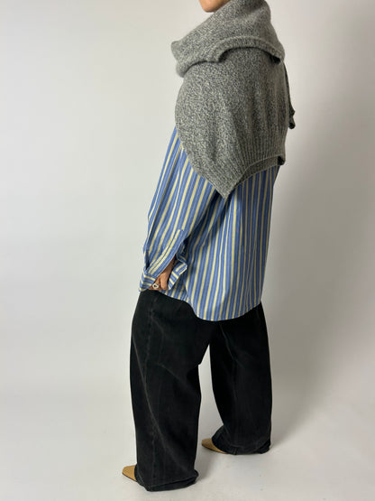 Oversized striped shirt | Blue / Butter