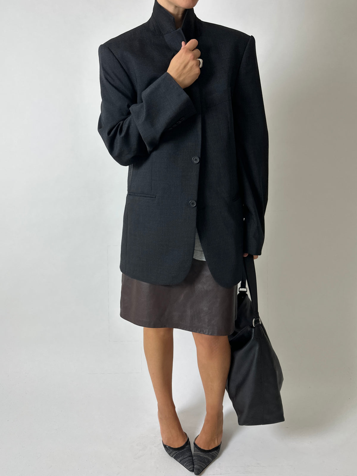 Relaxed fit blazer | Dark grey