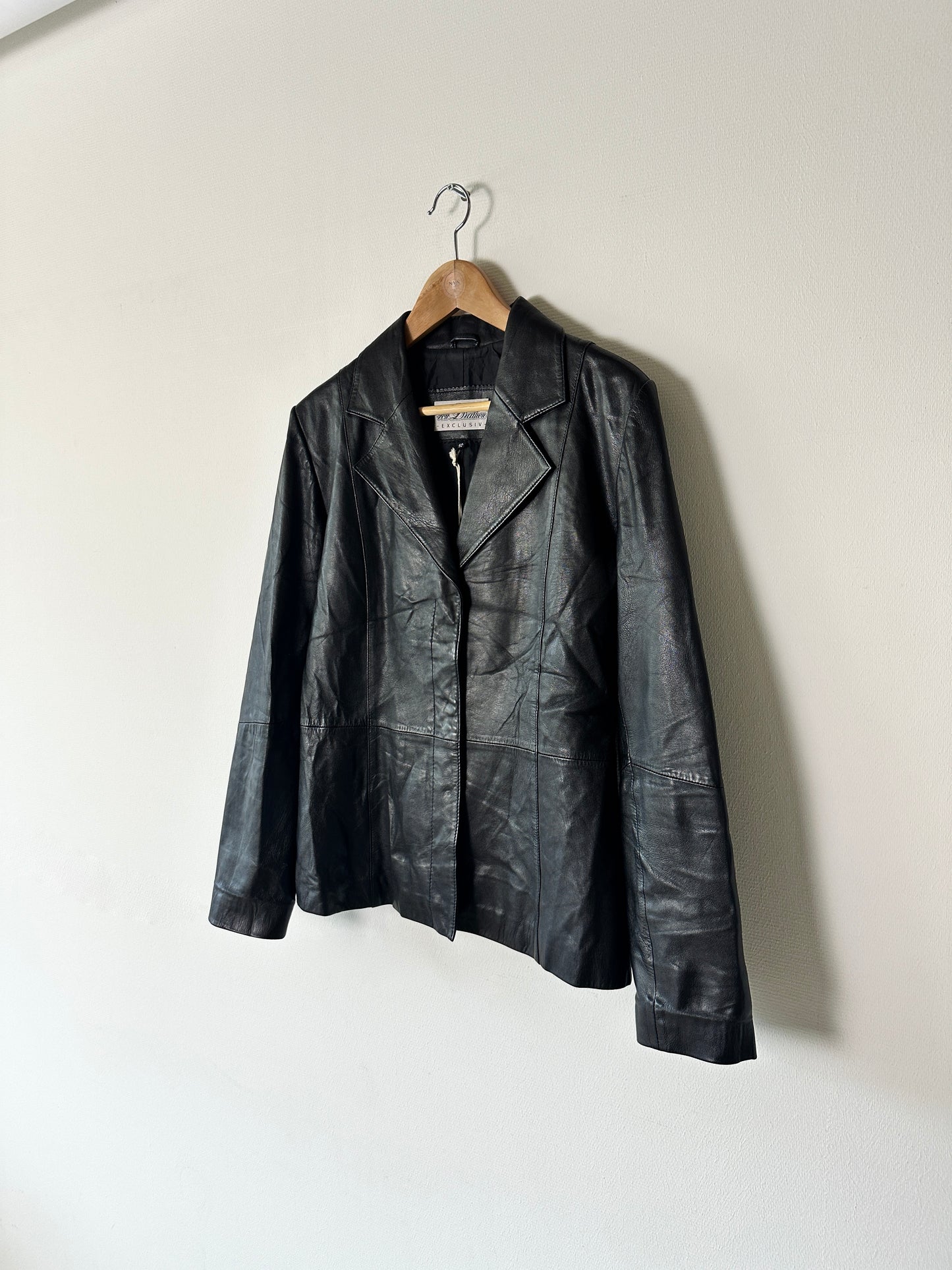 Leather blazer jacket | Black
