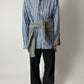 Oversized striped shirt | Blue / Butter