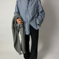 Oversized striped shirt | Blue / Butter
