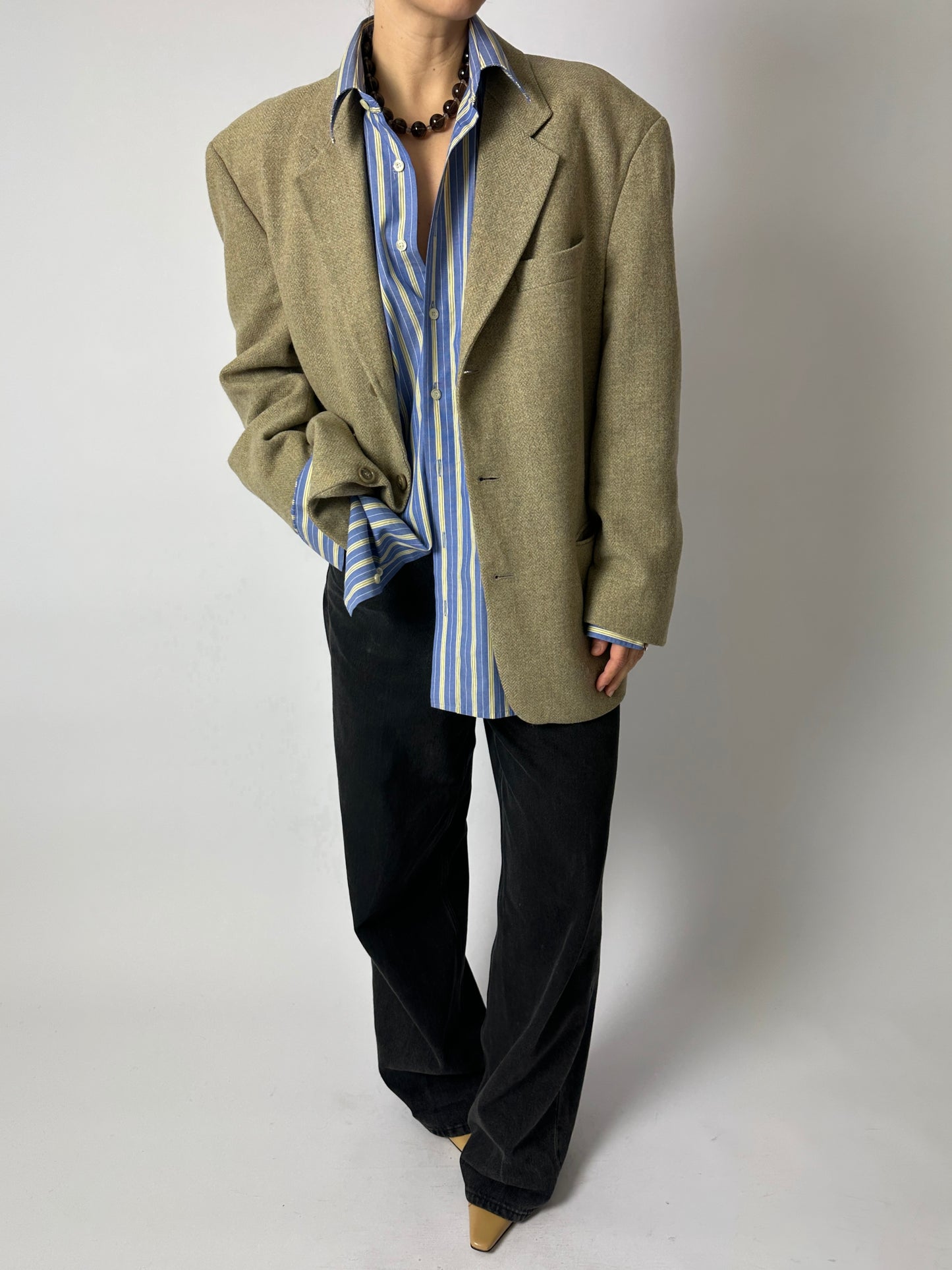 Hugo Boss woven blazer | Olive beige