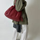 Leather shoulder bag | Bordeaux