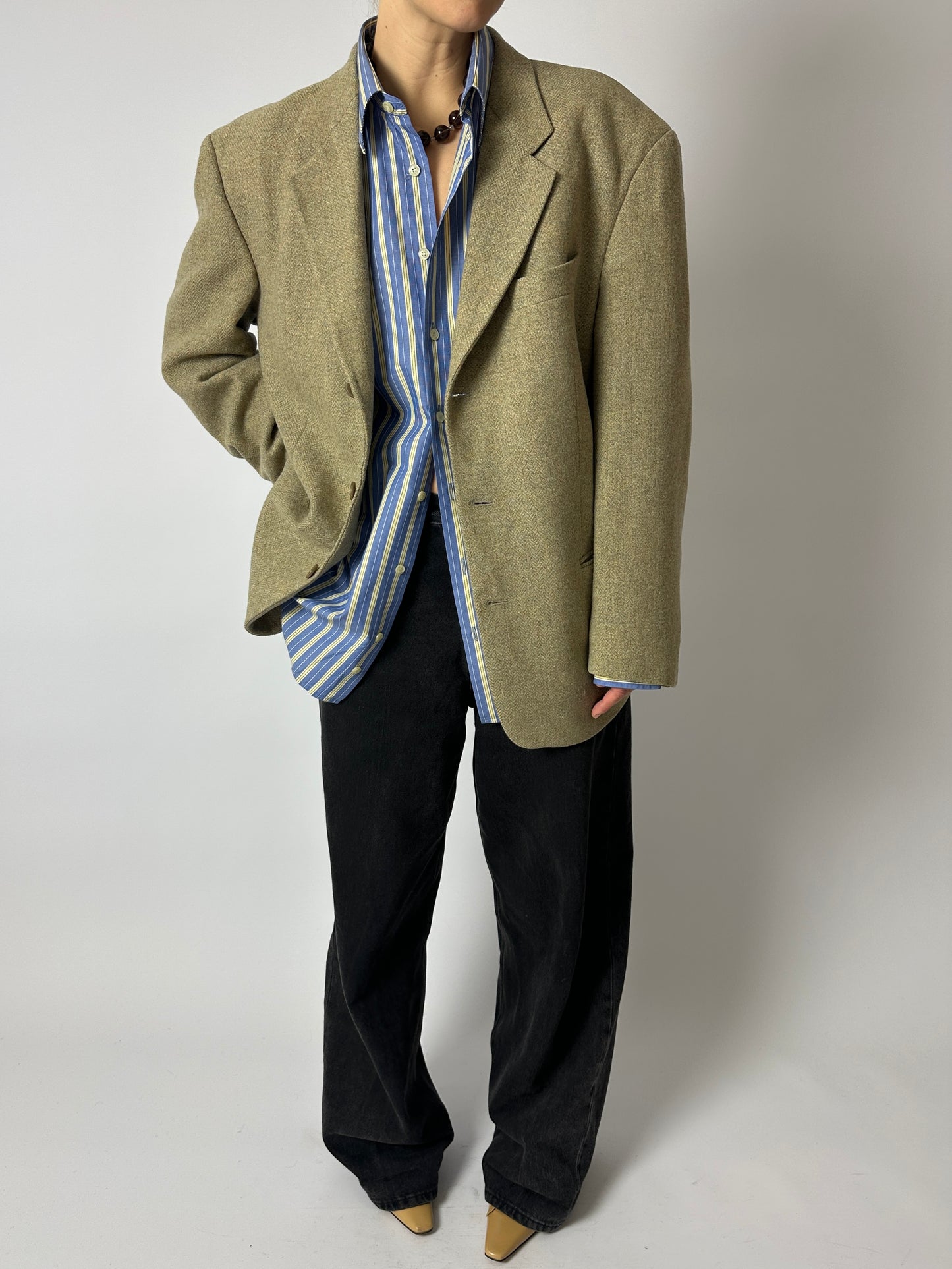 Hugo Boss woven blazer | Olive beige