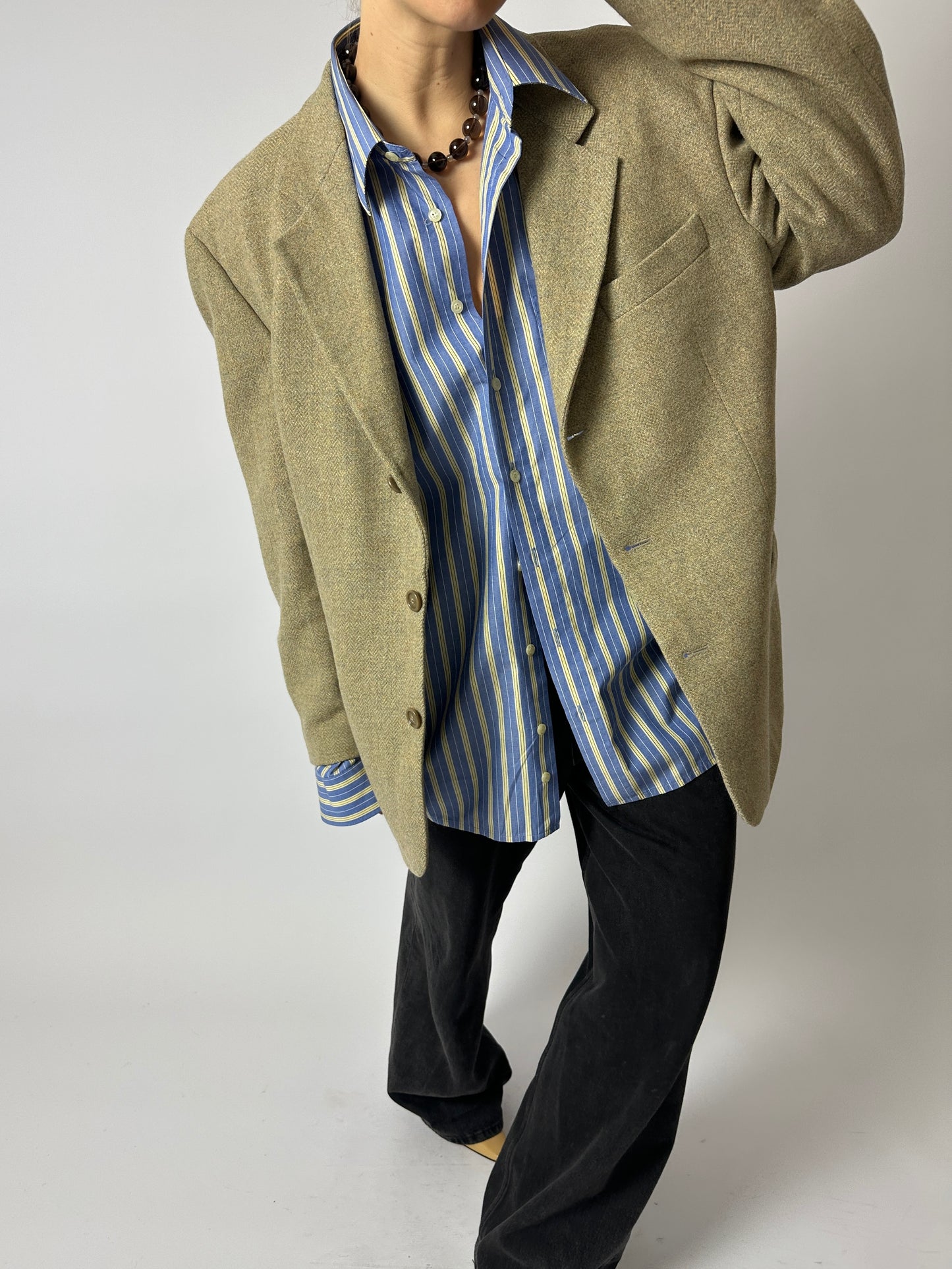 Hugo Boss woven blazer | Olive beige