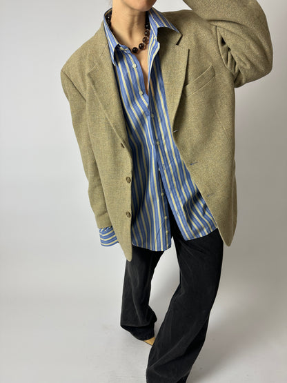 Oversized striped shirt | Blue / Butter