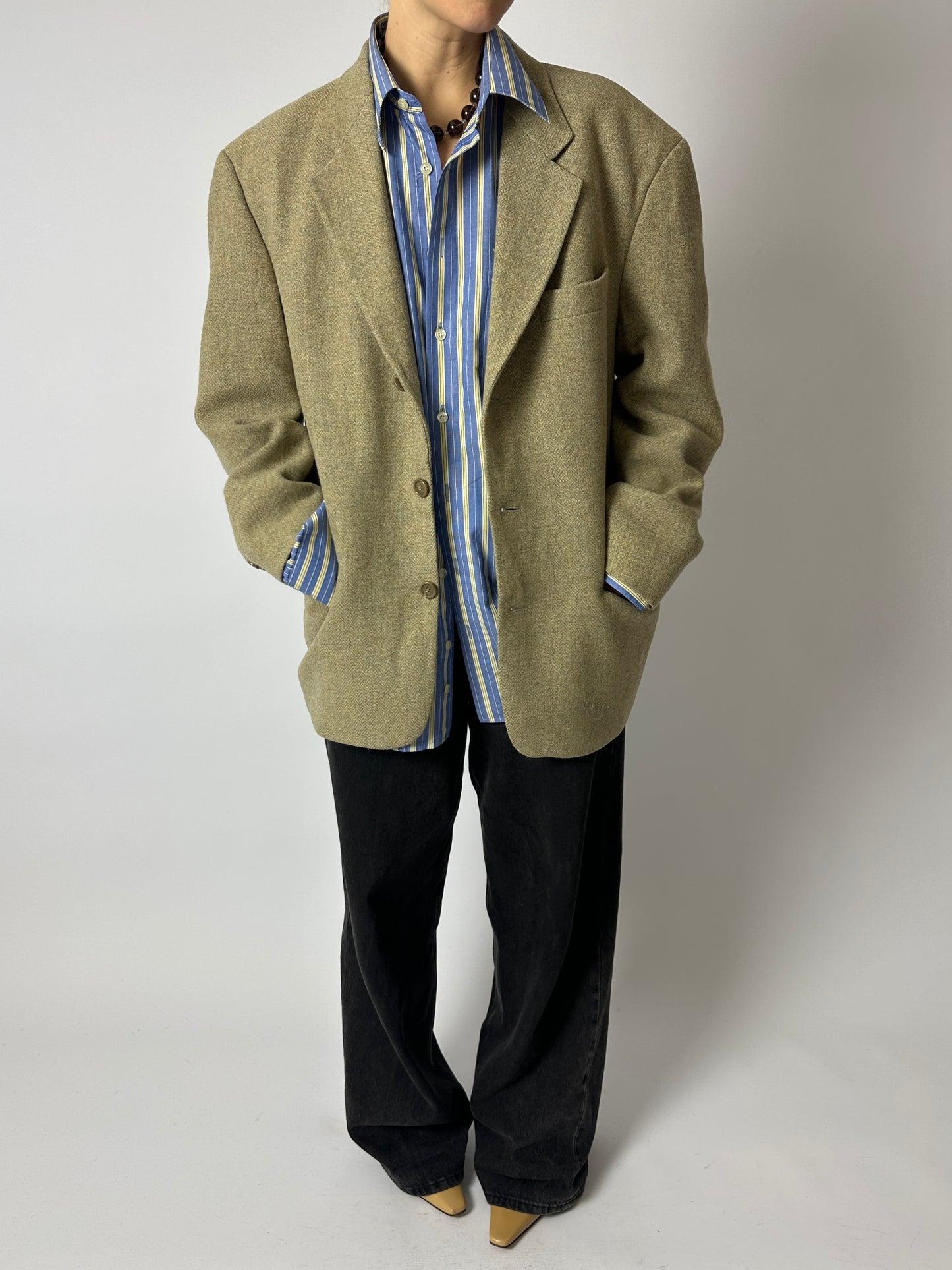 Hugo Boss woven blazer | Olive beige