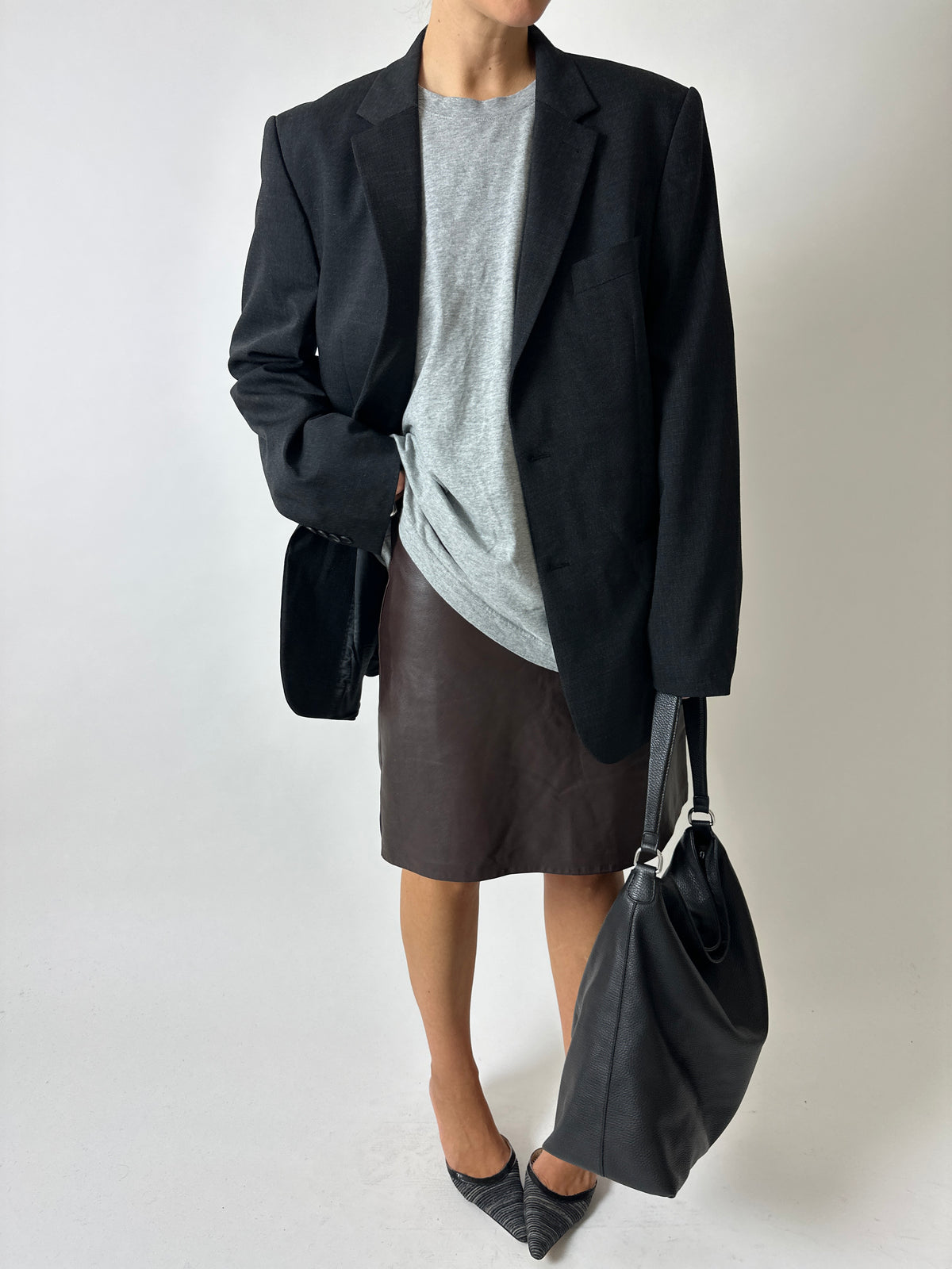 Relaxed fit blazer | Dark grey