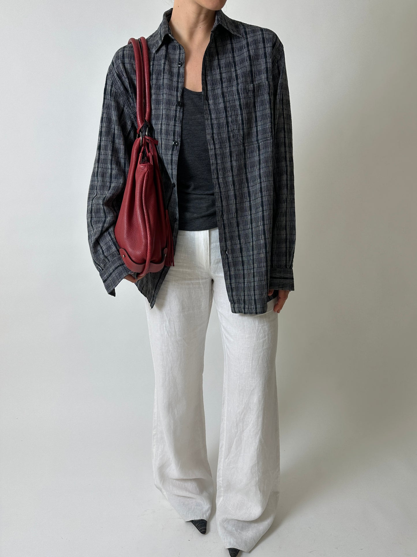 Relaxed checked shirt | Grey / Black