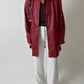 Long leather coat | Bright red