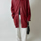 Long leather coat | Bright red