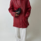 Long leather coat | Bright red