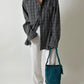 Leather bucket bag | Dark turquoise
