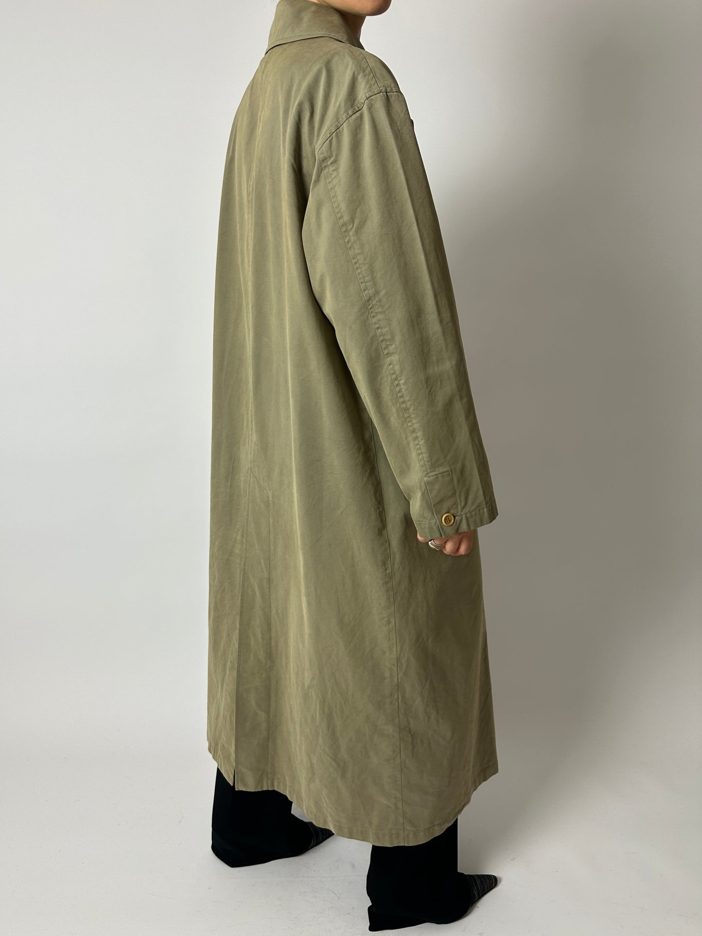 Long trench coat | Khaki green