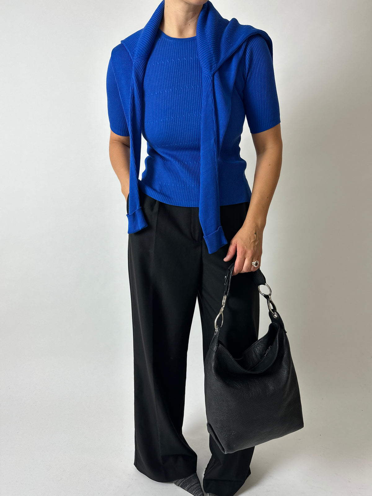 Silk rib top | Cobalt