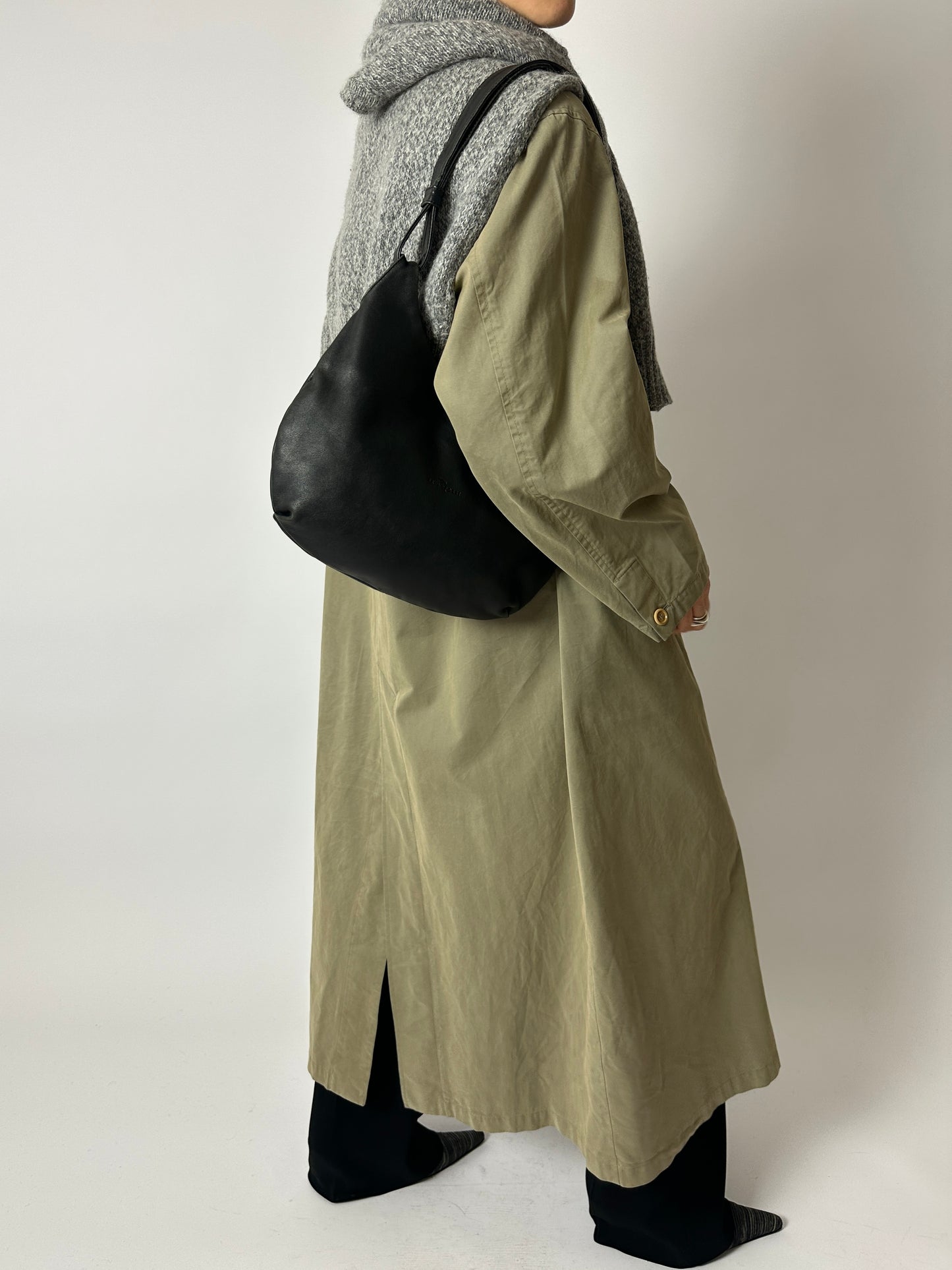 Long trench coat | Khaki green