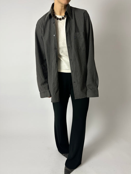 Relaxed checked shirt | Black / Beige
