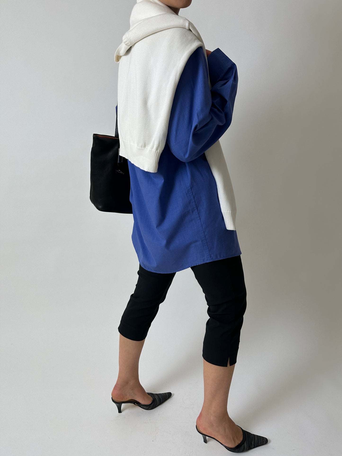 Cotton v-neck sweater | White