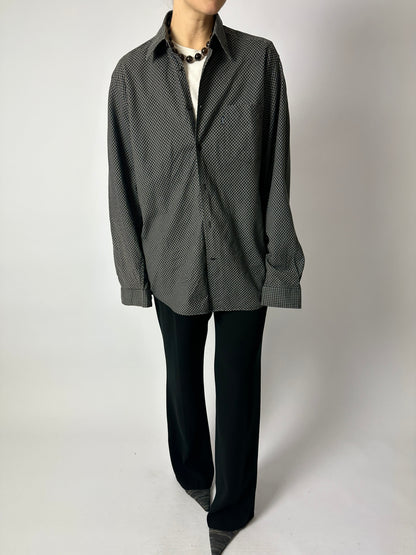 Relaxed checked shirt | Black / Beige