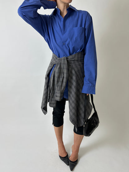 Relaxed checked shirt | Grey / White