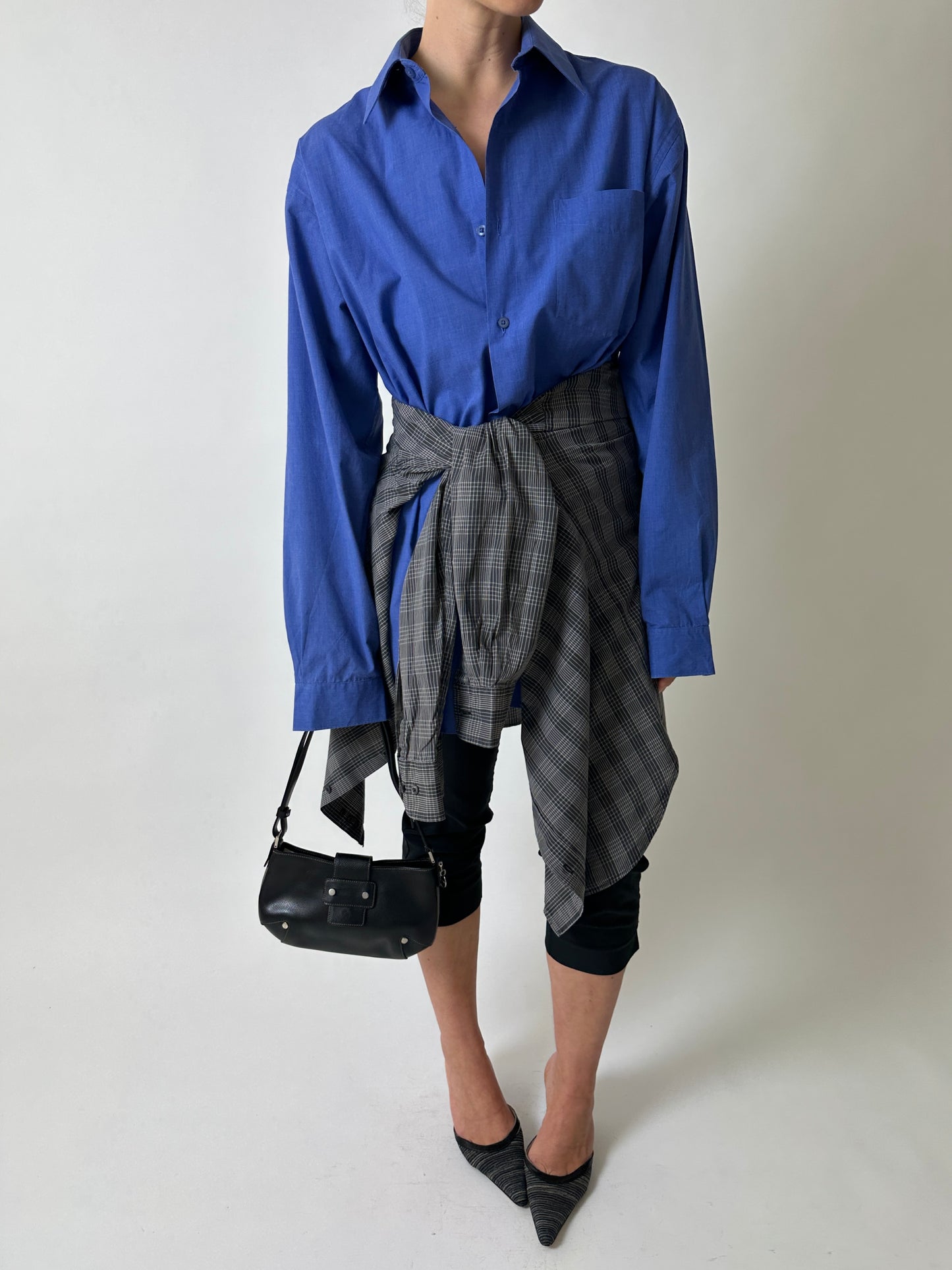 Relaxed checked shirt | Grey / White
