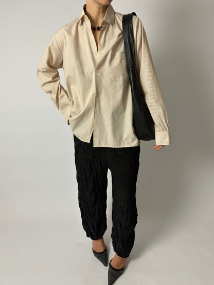 Relaxed striped shirt | Ecru
