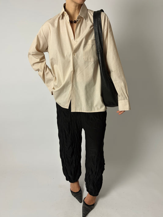 Relaxed striped shirt | Ecru
