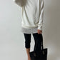 Cotton v-neck sweater | White