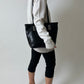 Leather tote bag | Black