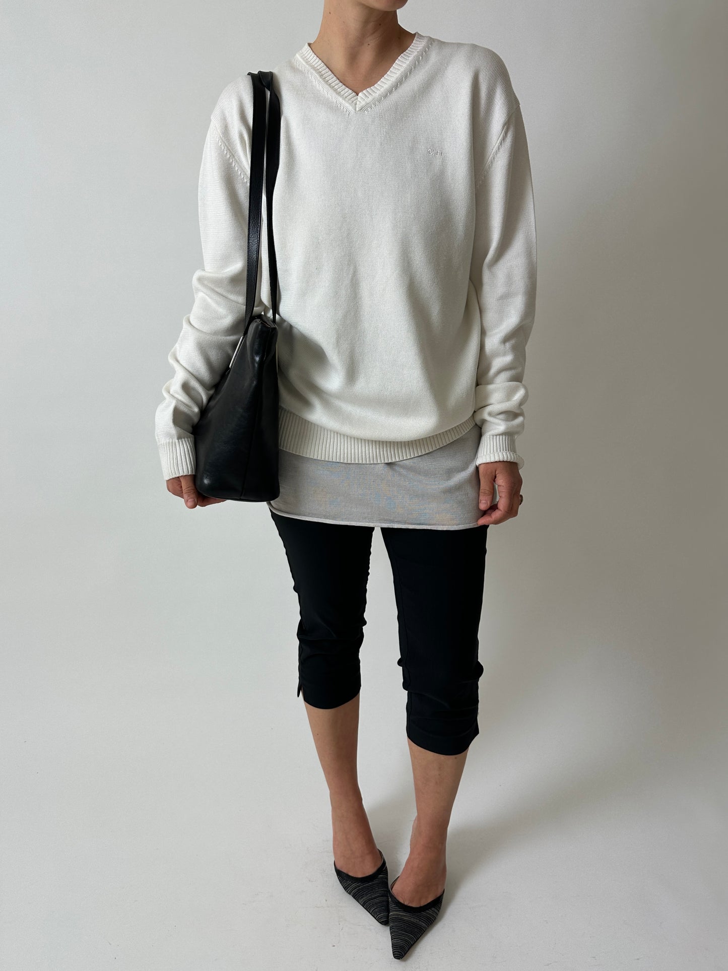 Fine knitted top | Soft grey