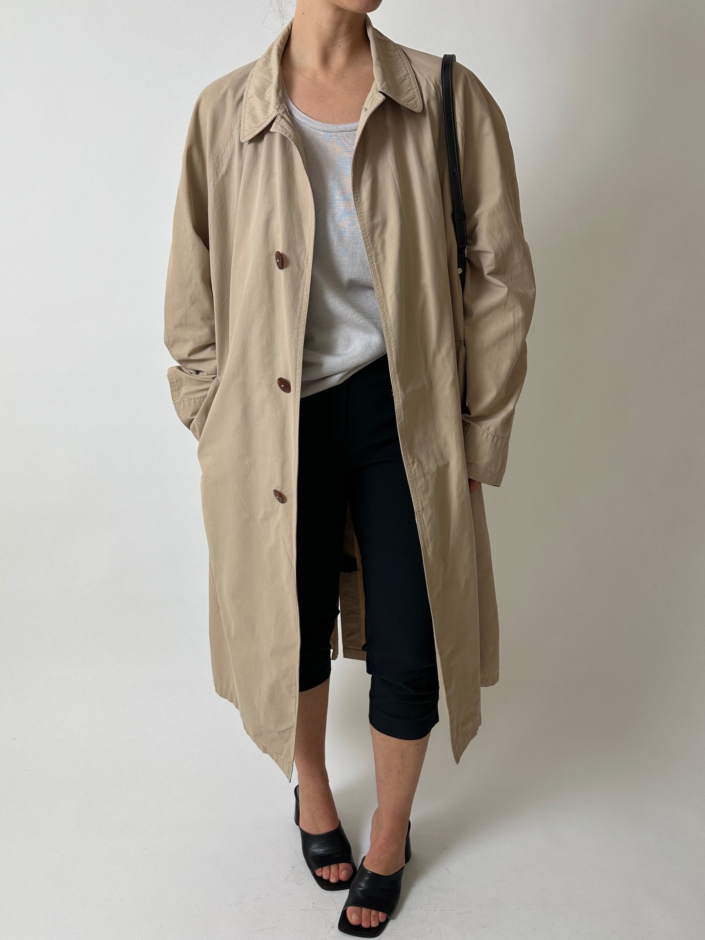 Long mac coat | Soft ecru