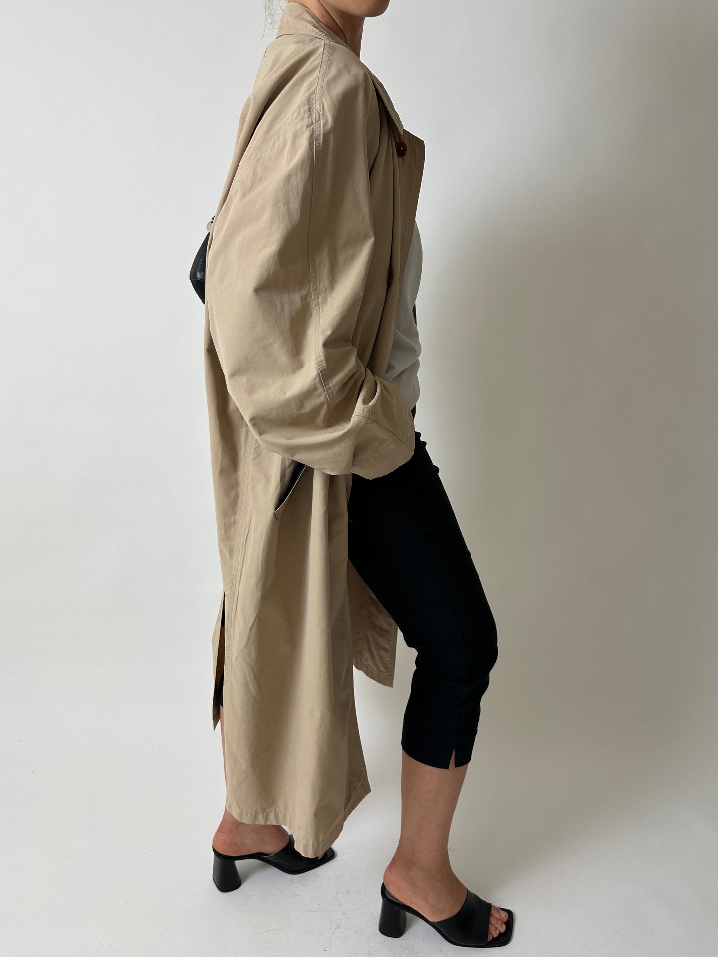 Long mac coat | Soft ecru