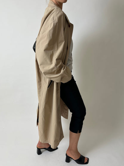 Long mac coat | Soft ecru