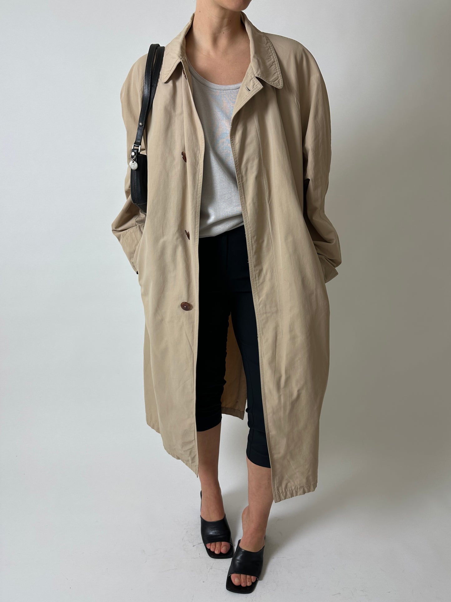 Long mac coat | Soft ecru