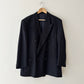 Double-breasted striped blazer | Black