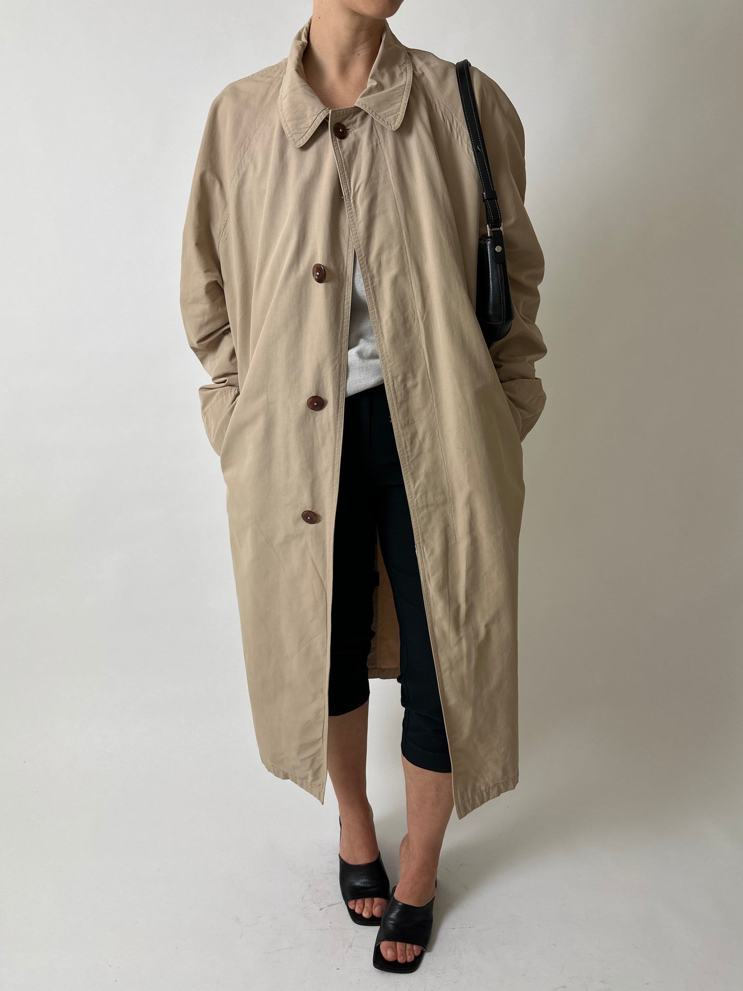 Long mac coat | Soft ecru