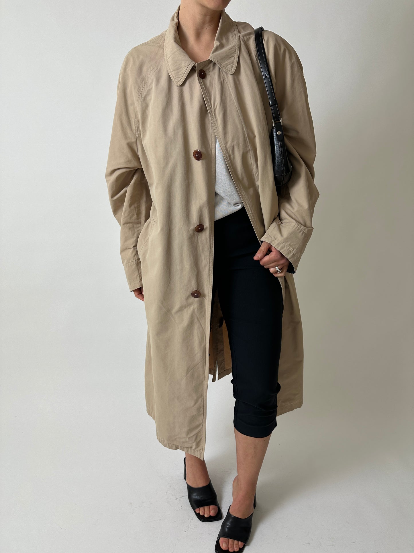 Long mac coat | Soft ecru