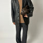 Leather minimal jacket | Black