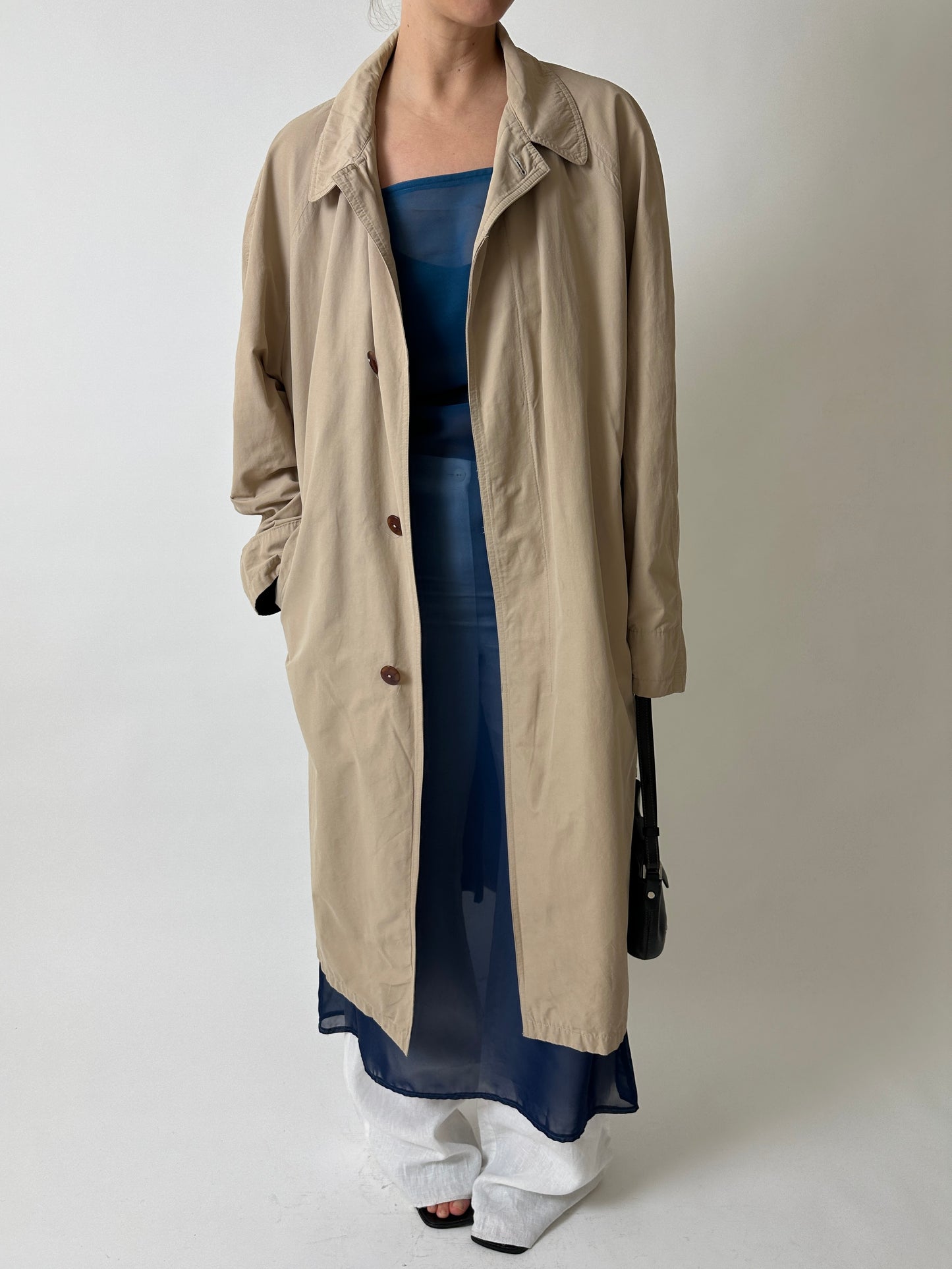 Long mac coat | Soft ecru