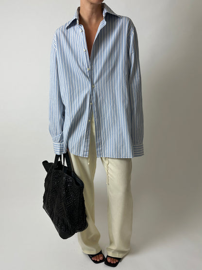 Striped cotton shirt | Blue / White