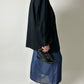 Linen blend blazer | Black