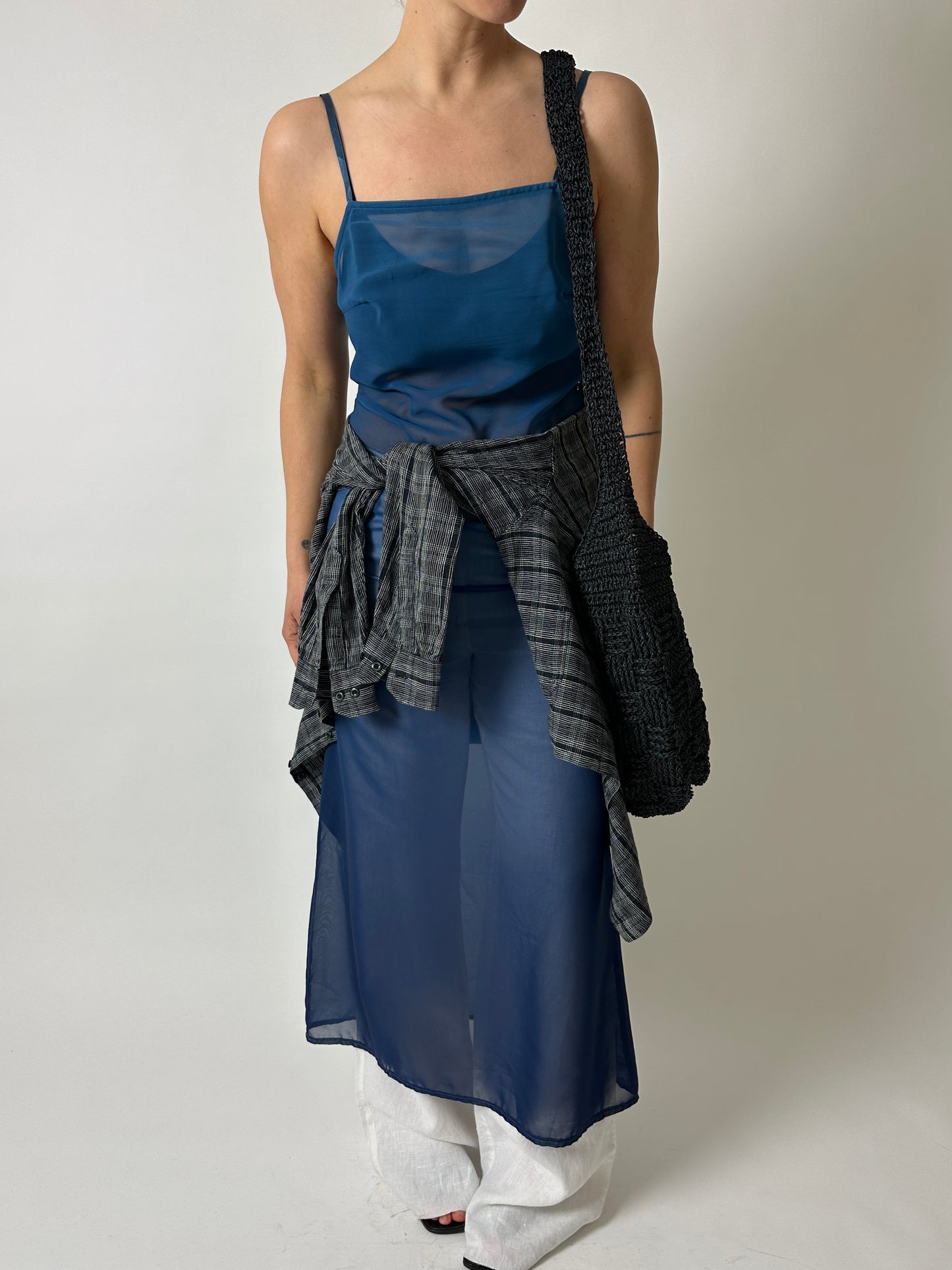 Sheer dress | Aqua blue