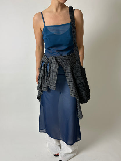 Sheer dress | Aqua blue