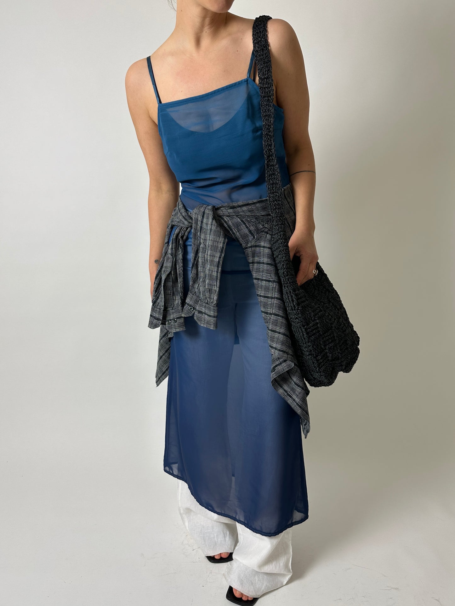 Sheer dress | Aqua blue