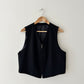 Zip sleeveless vest | Black