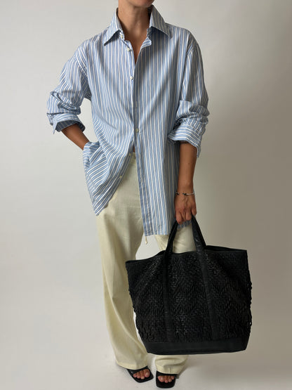 Striped cotton shirt | Blue / White