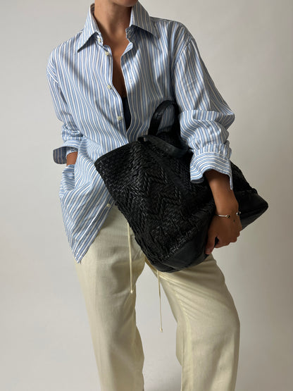 Striped cotton shirt | Blue / White