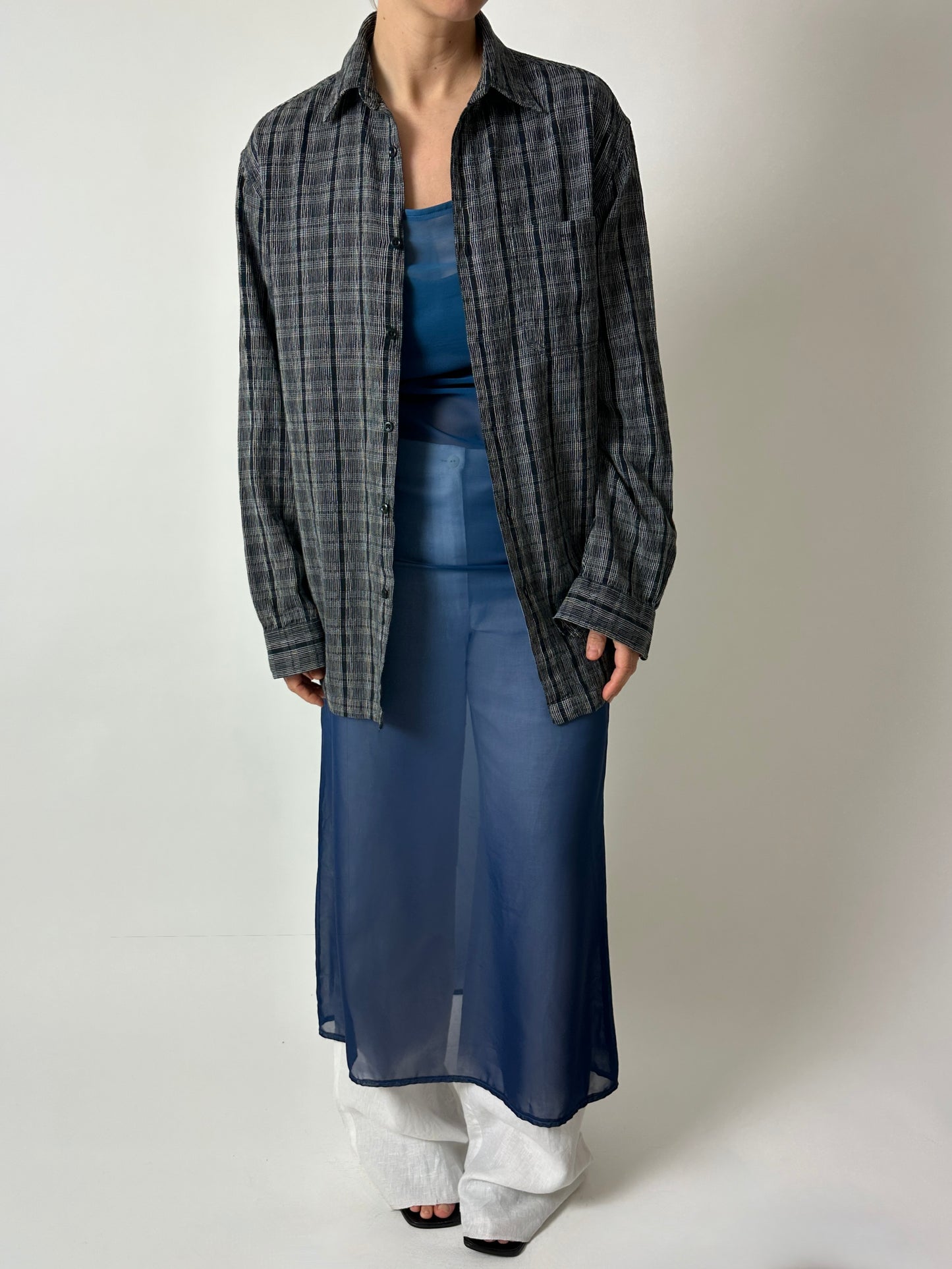 Relaxed checked shirt | Grey / Black